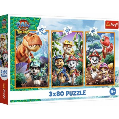 TREFL Dino 3v1 Tlapková patrola/Paw PatrolMovie Dinosauří hrdinové 3x80 dílků – Hledejceny.cz