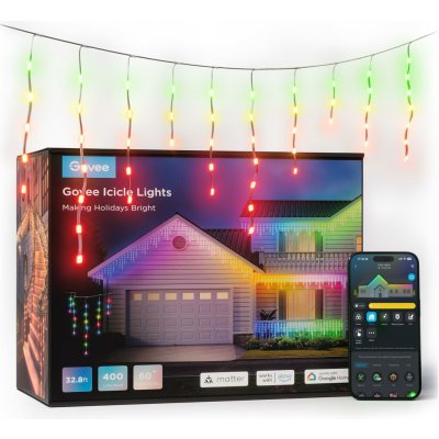 LED světelný řetěz venkovní Govee rampouchy RGB Bluetooth WIFI 10 m – Hledejceny.cz