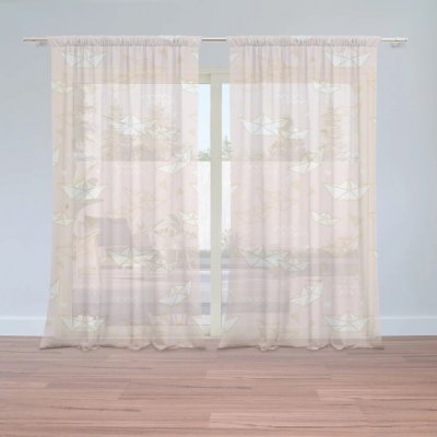 Sablio Záclony Skládací lodičky: 2ks 150x250cm – Hledejceny.cz
