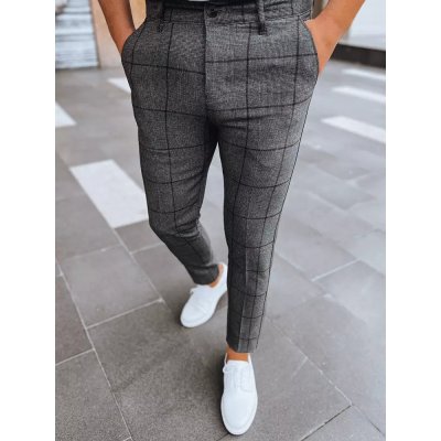 tmavě šedé kostkované chino kalhoty UX3956