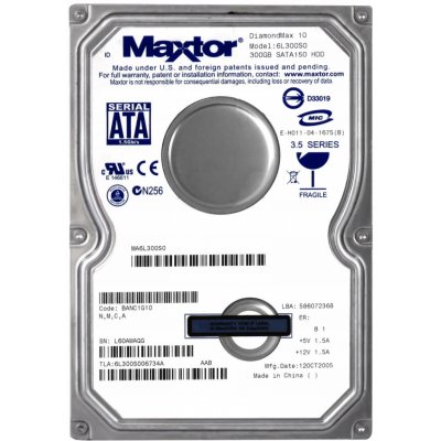 Maxtor DiamondMax 10 300 GB SATA 3,5", 6L300S0 – Hledejceny.cz