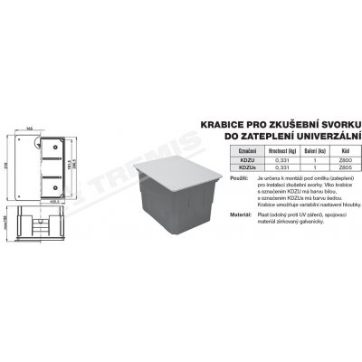 Tremis krabice KDZU pro zkušeb. svorku 210x165x80(150)mm BÍLÁ Z800 – Hledejceny.cz