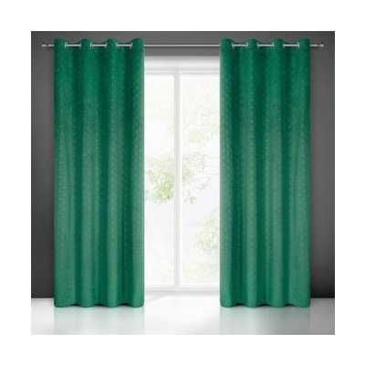 Dekorační vzorovaný velvet závěs s kroužky JULIE zelená 140x250 cm (cena za 1 kus) MyBestHome – Sleviste.cz