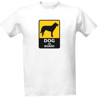 Tričko s potiskem Dog on board pánské Bílá