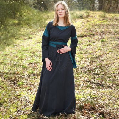 Outfit4Events Středověké s páskem Bliaut Konstanze tmavě modré