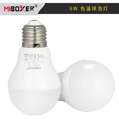 Miboxer FUT017 Smart LED žárovka E26/E27, 6W, CCT, Dvojitá bílá, RF 2,4GHz