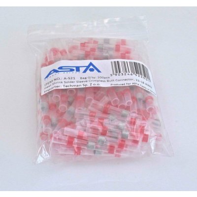 Smršťovací hadičky s cínem, 2.7 x 40 mm, 22-18 AWG, balení 100 ks - ASTA – Sleviste.cz