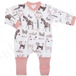 Baby Service Rostoucí overal s prodlouženým nápletem Safari růžová – Zboží Dáma