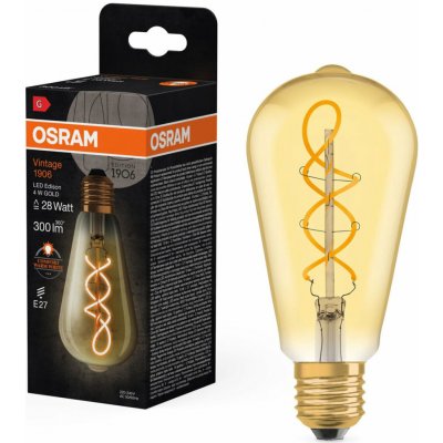 Osram LED žárovka Edison Vintage, 4 W, 300 lm, teplá bílá, E27 – Zboží Živě