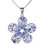 Swarovski Elements Flower, pear stříbrný (přívěsek + řetízek) fialová kytička (slzička, kapka) 54037.3 fialová – Hledejceny.cz