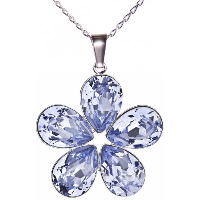 Swarovski Elements Flower, pear stříbrný (přívěsek + řetízek) fialová kytička (slzička, kapka) 54037.3 fialová – Hledejceny.cz