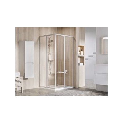 Ravak Supernova čtyřúhelníkový sprchový kout SRV2+SRV2, 80x80x195 cm, satin, dekor transparent 14V40UO2Z1S – Zboží Mobilmania