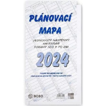 Plánovací roční mapa B1 skládaná nástěnný 2024