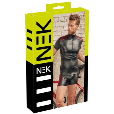 NEK Černá pánská bunda s červeným zipem – Zboží Mobilmania