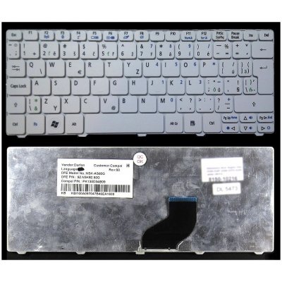 česká klávesnice Acer Aspire One D255 D257 D260 D270 532H bílá CZ/SK – Zboží Mobilmania
