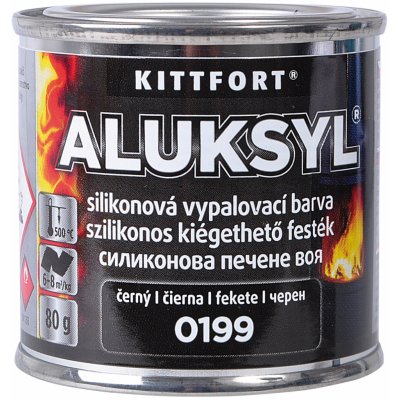 Kittfort Aluksyl Vypalovací silikonová žáruvzdorná barva 0199 černá, 80 g – Hledejceny.cz