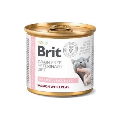 Brit Veterinary Diets Cat GF Hypoallergenic Salmon with Peas 0,2 kg