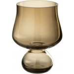 Hnědá skleněná váza/ svícen na noze Goblier - Ø 15*20 cm - J-Line by Jolipa – Hledejceny.cz