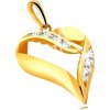 Přívěsky Šperky Eshop Diamantový přívěsek ze žlutého zlata kontura srdce třpytivé brilianty S3BT506.62
