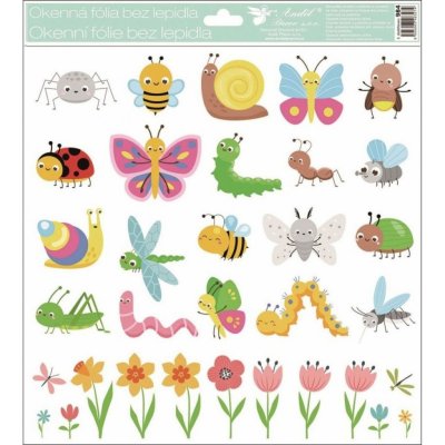 Okenní fólie mix se sluníčkem a kuřátky 30x33,5 cm motýlci – Hledejceny.cz