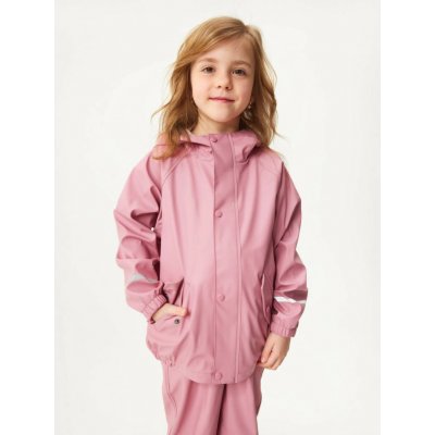 unuo Dětská nepromokavá bunda s fleecem Starorůžová – Zboží Dáma