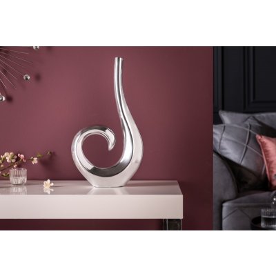 Moderní dekorační váza - Wave, malá stříbrná – Zboží Mobilmania