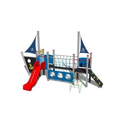 Playground System sestava se skluzavkou Koráb 4U231K celokovová – Zboží Mobilmania