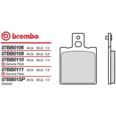 Zadní brzdové destičky Brembo Moto Morini 400 DART 1990 - směs 06 – Hledejceny.cz