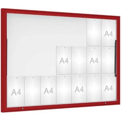 PROCITY Venkovní vitrína Classique, 21 x A4, plexi, červená | Zboží Auto