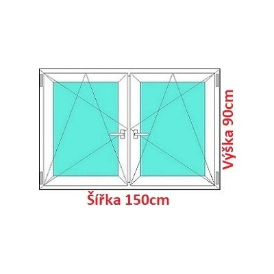 Soft Dvoukřídlé plastové okno 150x90 cm OS+OS se sloupkem – HobbyKompas.cz