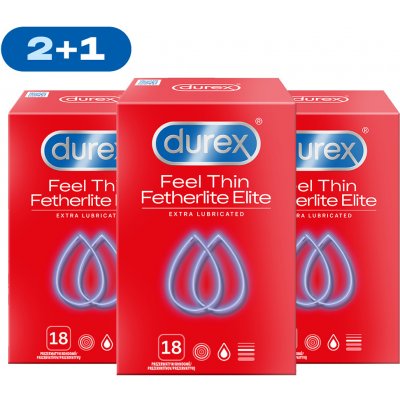 Durex Feel Thin Fetherlite elite Extra Lubricated 2+1 54ks