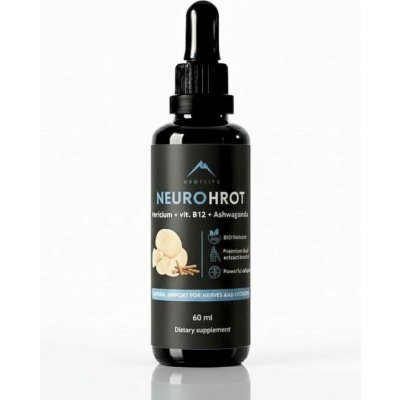 Hrotlife NeuroHrot tinktura Hericium + vitamín B12 + Ashwagandha 60 ml – Hledejceny.cz