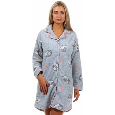Srdíčková extra teplá košilka pro těhotné i kojící zamilovaný ježek 1Z1449 šedá – Zboží Dáma