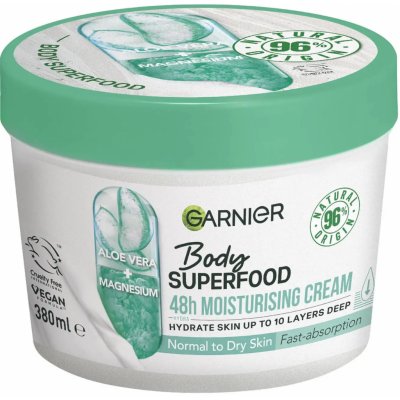 Garnier Body Superfood Soothing Cream ( normální až suchá pokožka ) zklidňující tělový krém s výtažkem z aloe vera 380 ml – Hledejceny.cz