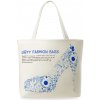 Kabelka Dámská eko kabelka s potiskem ideální na nákupy bílá fashion blue