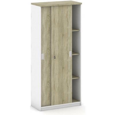 Mirelli, Skříň zasouvací 800 x 400 x 1800 mm, bílá/dub sonoma – Hledejceny.cz