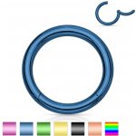 Šperky eshop ocelový piercing do nosu a ucha jednoduchý lesklý kroužek W12.39 zelená – Zboží Dáma