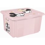 OKT Plastový box Minnie 15 l 38 x 28,5 x 20,5 cm světle růžový s víkem