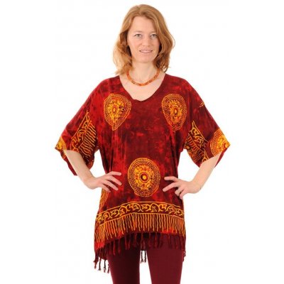 BOB halenka batikovaná Neobaju Mandala červeno-žlutá – Sleviste.cz
