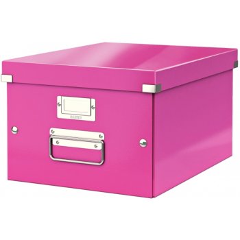 LEITZ Krabice WOW Click-N-Store - A4, univerzální, růžová