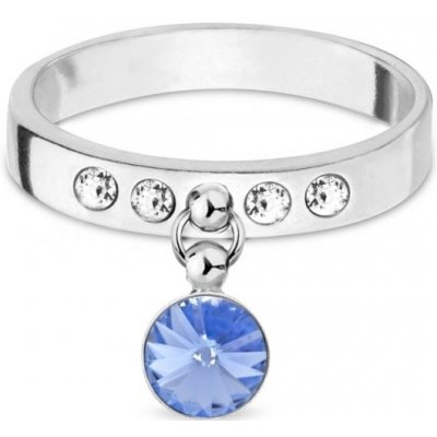 Spark prsten modrý se Swarovski Elements Glee 14305 2155 Light Sapphire