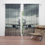 Sablio Závěs Letadlo na ranveji: 2ks 140x250cm – Hledejceny.cz
