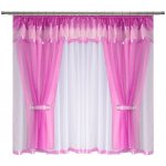 BytoTex Voálová kusová záclona se závěsem Alena růžová 400x150 cm – Hledejceny.cz