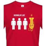 Bezvatriko Normální lidé ja potápěč Canvas pánské tričko s krátkým rukávem 1 červená