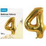 Luma Balónek fóliový č.4, 101cm, zlatý – Zboží Dáma