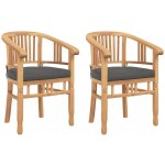 OMAXI 599384 Židle 2 pcs Hnědá 63 x 58 x 89 cm Pevné teakové dřevo – Hledejceny.cz