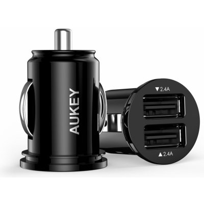 AUK AUKEY CC-S1 Mini nabíječka na PDA/mobilní telefon 2xUSB-A 24W 4.8A Černá Auto – Hledejceny.cz