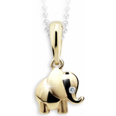 Gemmax Jewelry Zlatý přívěsek Cutie slon C1955 White GBPYB 00666