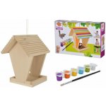 Eichhorn Ses dřevěné krmítko pro ptáčky Outdoor Feeding House tav a vymaluj se štětcem a barvami – Hledejceny.cz