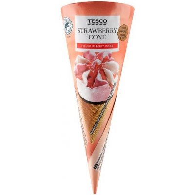 Tesco Mražený krém s vanilkovou příchutí a jahodový 120 ml – Hledejceny.cz